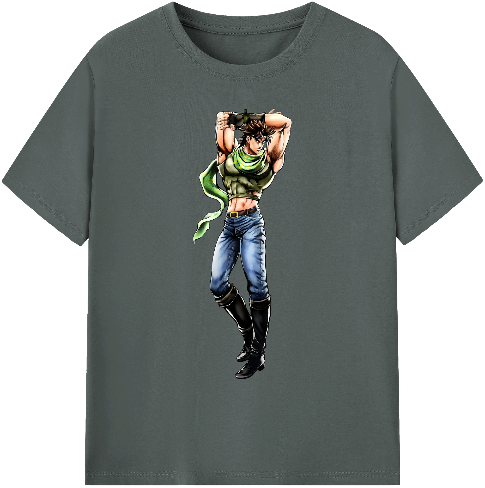 （画像用） ジョジョの奇妙な冒険 ジョセフ?ジョースター JoJo's Bizarre Adventure Joseph Joestar 綿100％ メンズ半袖Tシャツ｜肌触りやわらか＆通気性